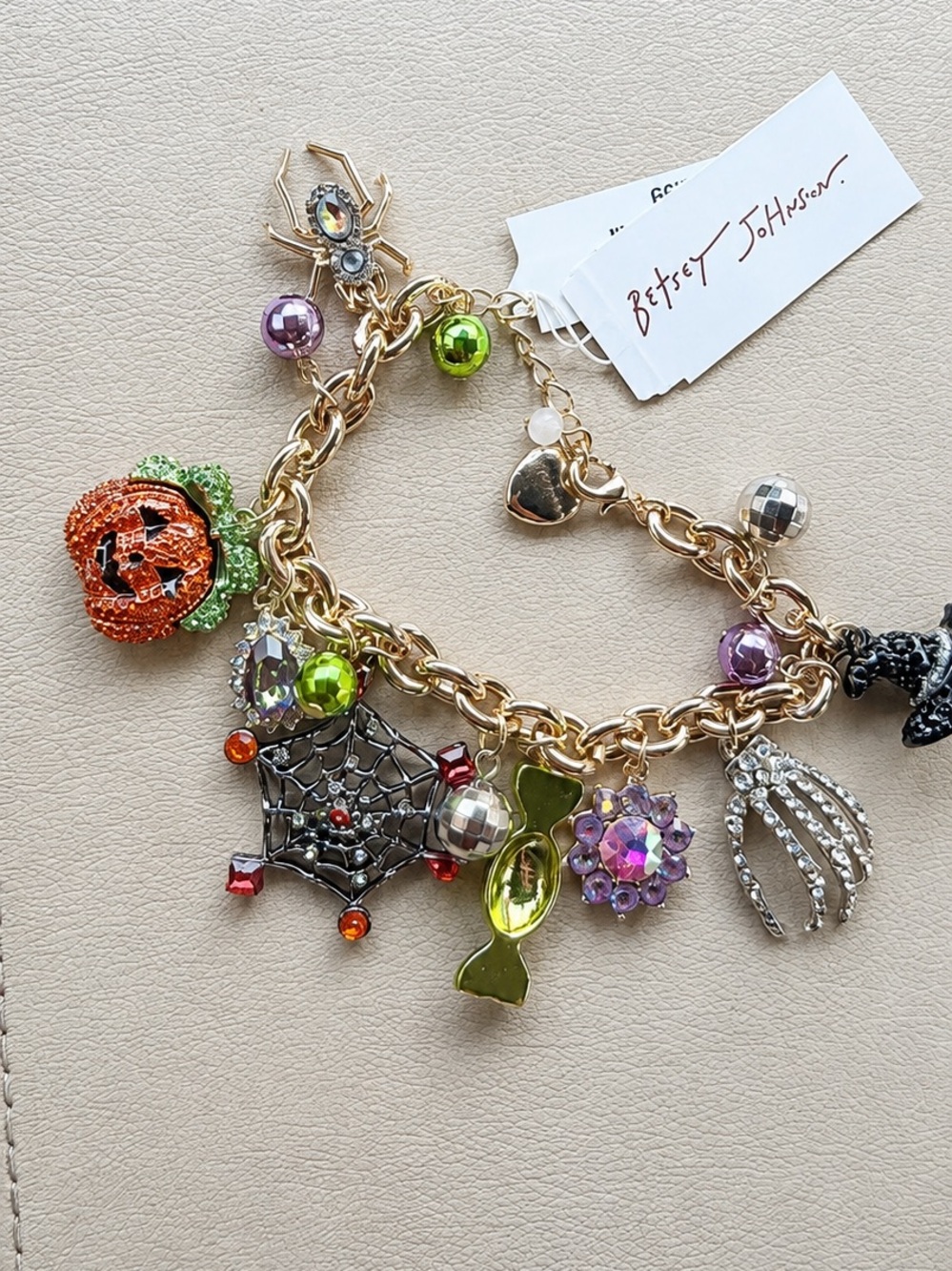 Betsey Johnson Halloween Multi-Charm Bracelet Spooky Statement Kitsch NWT